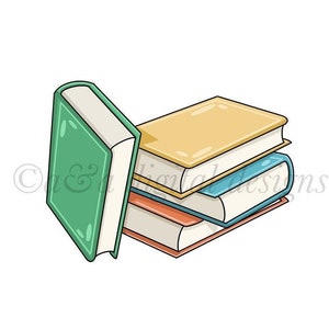 Stack of Books- Instant digital download, PNG, JPG, SVG files, hand drawn, clipart, stack of books