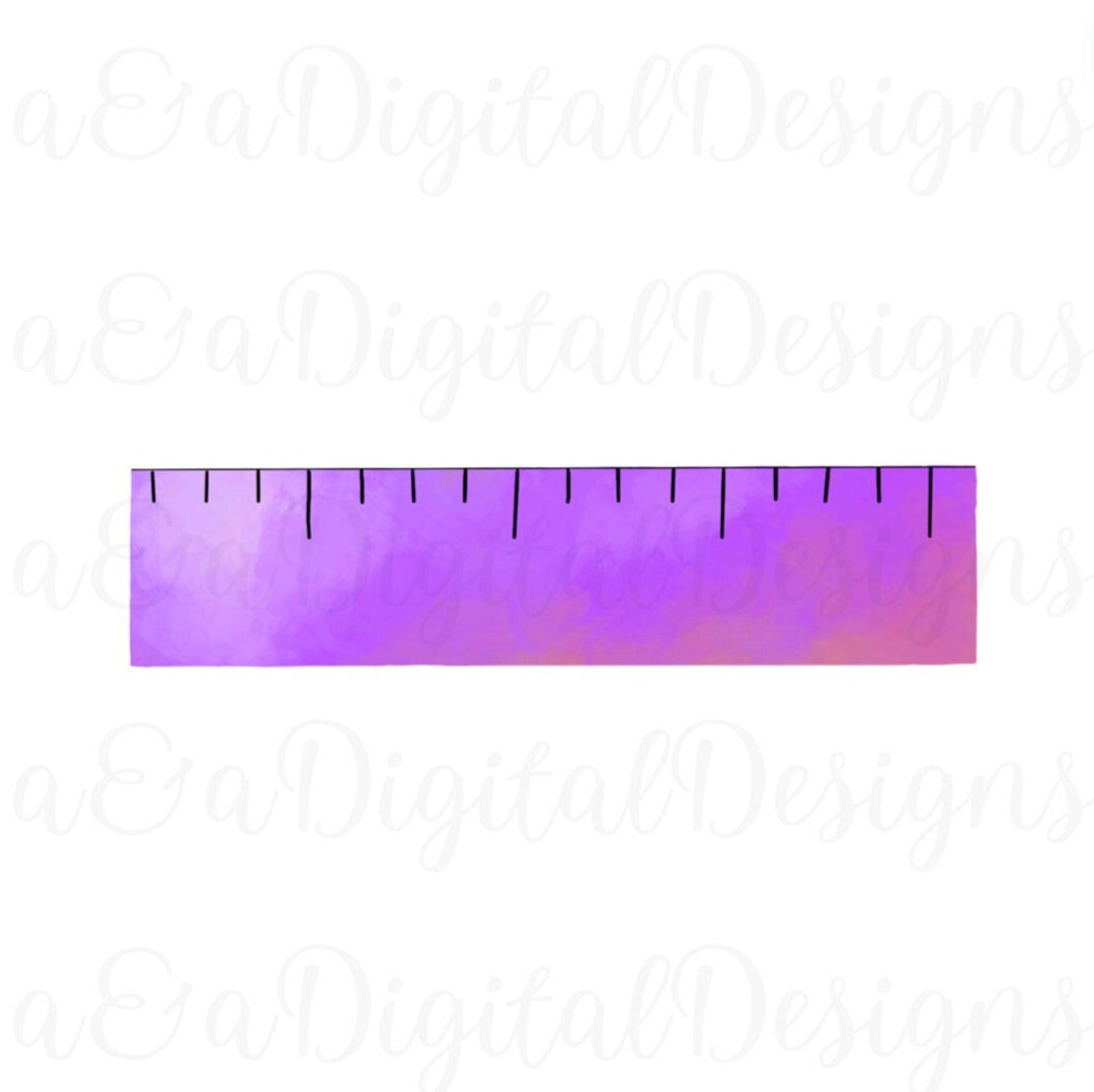 Purple Ruler- Instant Digital Download, PNG, JPG Files, Hand Drawn ...
