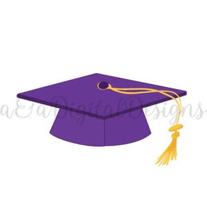 Boné de formatura roxo - Download digital instantâneo, PNG e JPG, arquivos, desenhados à mão, clipart, formatura