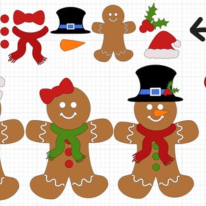 Gingerbread Man With Additional Accessories- Instant Digital Download ...