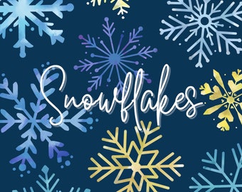 Snowflakes- Instant Digital Download, winter, snow, snowflakes, clipart, png, jpg