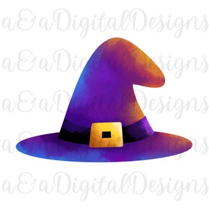 Witch Hat- Instant digital download, PNG, JPG files, hand drawn, halloween, spooky, witch, clipart