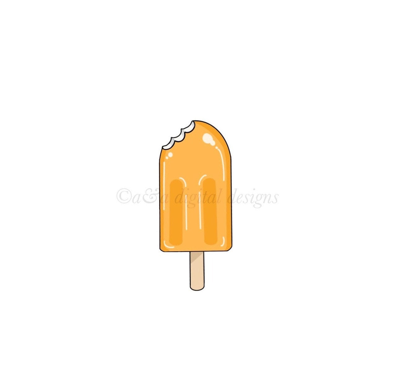 Creamsicle Instant Digital Download, PNG, JPG, SVG Files, Hand Drawn