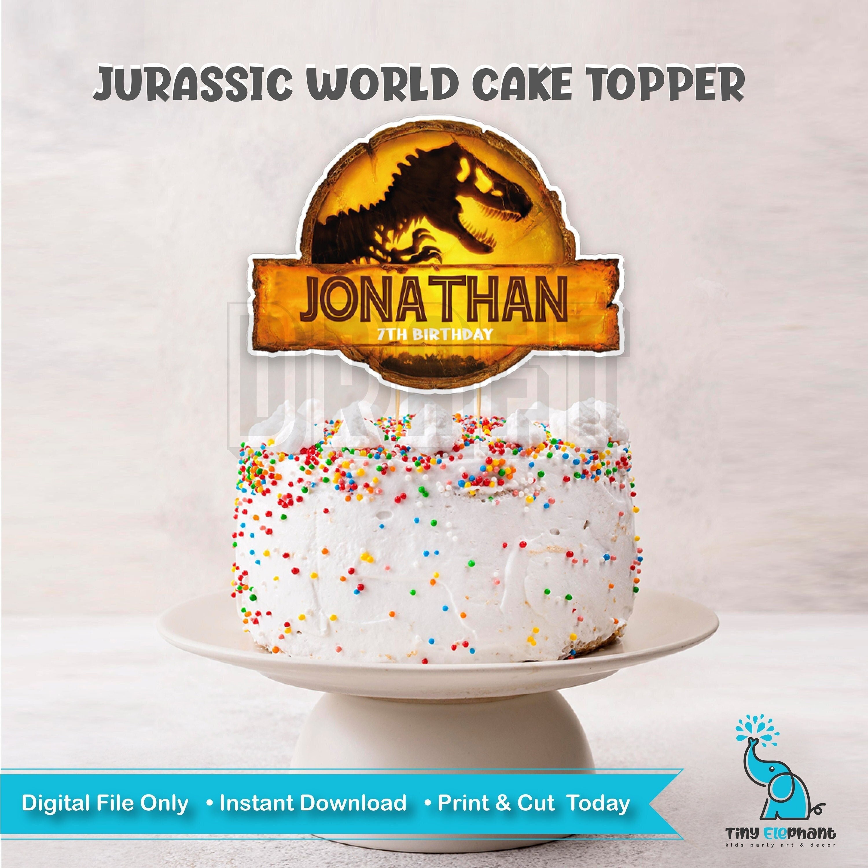 Jurassic World Dominion Cake Toppers.digital Jurassic Birthday - Etsy Israel