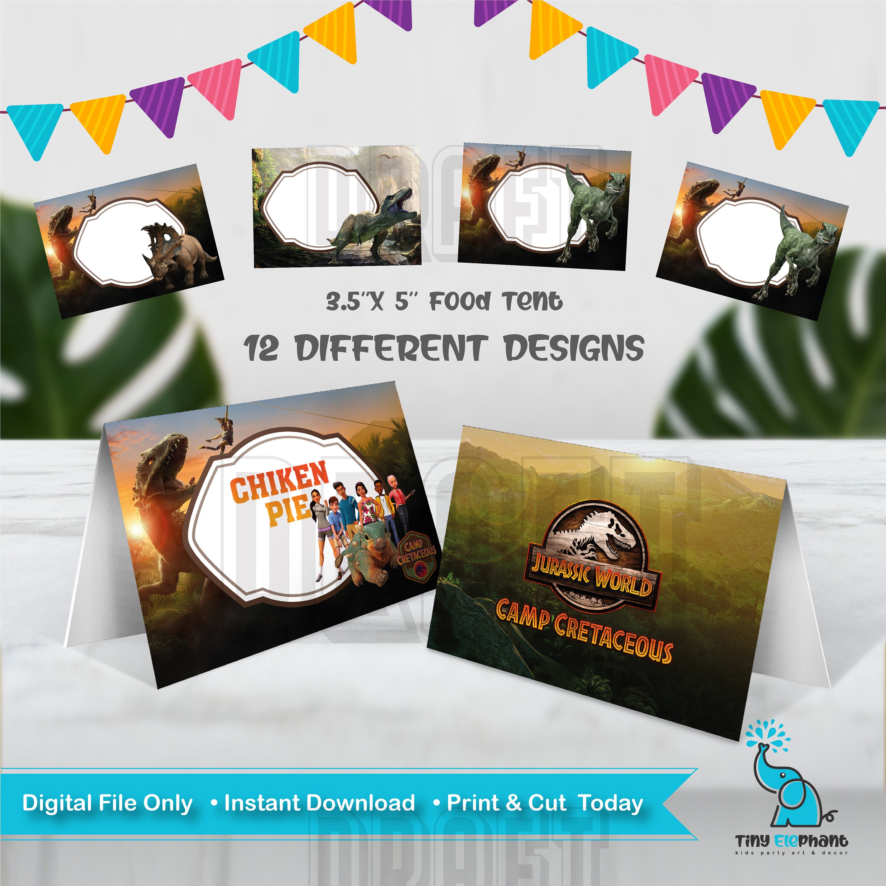 Jurassic World Food Tents.jurassic World Camp Cretaceous Party Etsy