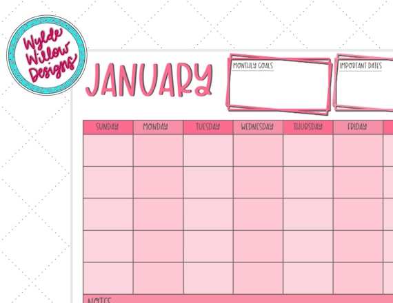 Download Printable Simple Colored Monthly Calendar Pdf School Calendar