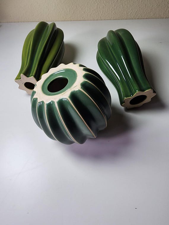 Set of 3 - IKEA SJALSLIGT Ceramic Green Home Decor Decoration Cactus