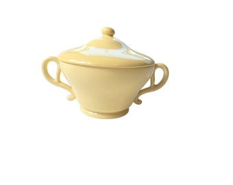 Vintage GLADDING McBEAN Franciscan El Patio Pottery Yellow Sugar Bowl w/ Lid
