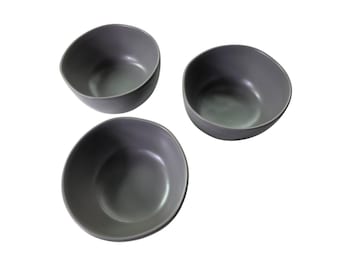 HEARTH & HAND with Magnolia Gray Stoneware Not Round Shape Cereal Bowls Set of 3