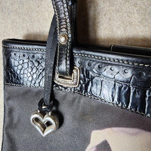 BRIGHTON Vintage COLLECTOR ITEM Black Leather Shoulder Bag image 4