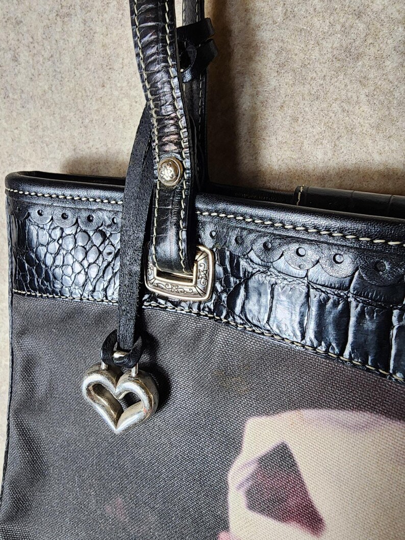 BRIGHTON Vintage COLLECTOR ITEM Black Leather Shoulder Bag image 4
