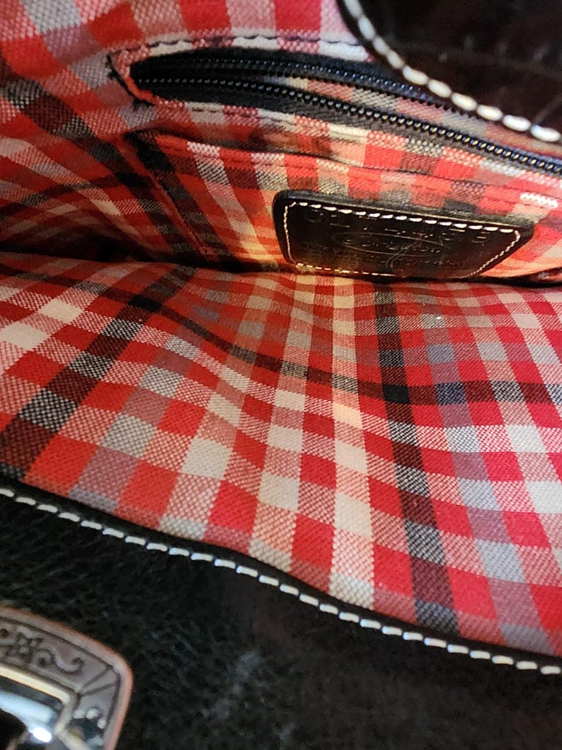 BRIGHTON Vintage COLLECTOR ITEM Black Leather Shoulder Bag image 6