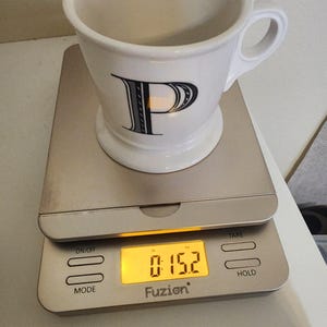 ANTHROPOLOGIE Black White "P" Letter Coffee Tea Mug Cup Bild 6