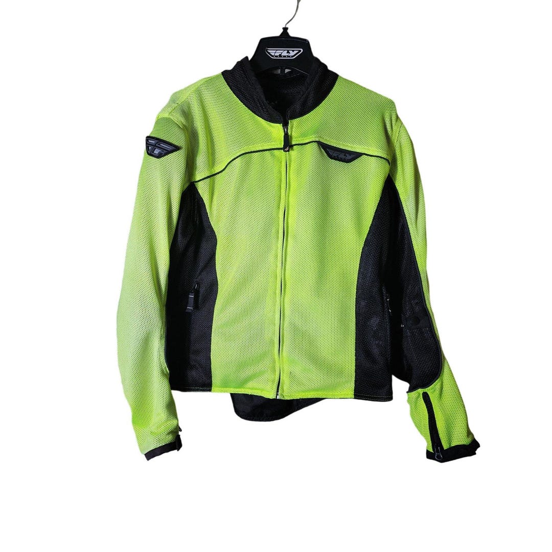 FLY Technical Riding Gear Green Hi-viz Mesh Riding Jacket Armor Rain ...