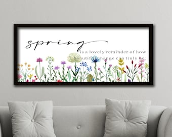 Spring is a Lovely Reminder Farmhouse Wood sign, Spring Wood Framed Sign , Farmhouse Spring Decor , Rustic Wall Art , Signs for Spring