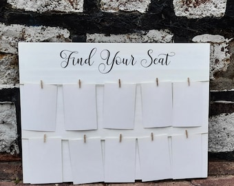 Find Your Seat Handcrafted White Wedding Sign Calligraphic Find your seat Sign Wedding Seating Chart Board Wedding Signs Wood Wedding Sign
