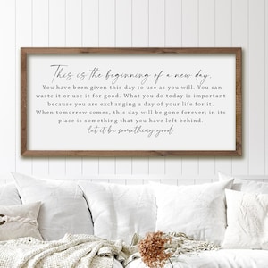 Este es el comienzo de un nuevo día, letreros inspiradores, decoración del hogar, decoración de paredes de oficina, letreros motivacionales, letreros de oficina