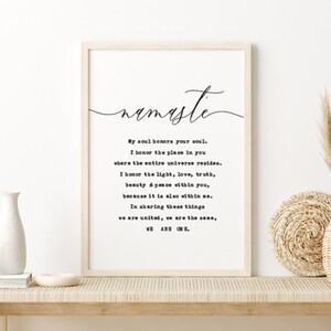 Namaste Definition Holzschild, Bauernhaus Namaste Zeichen, Namaste Holzkunst, Yoga Zeichen, Namaste Poster, Meditation Print, Yoga Wanddeko