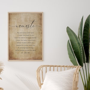 Namaste Definition Holzschild, Bauernhaus Namaste Zeichen, Namaste Holzkunst, Yoga Zeichen, Namaste Poster, Meditation Print, Yoga Wanddeko