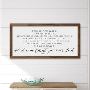 Romans 8:38-39 , scripture sign , for I am persuaded sign,| bible verse wall decor , scripture wall art , bible verse sign , wood signs