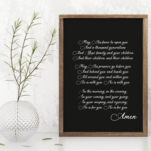 The Blessing Songtext Kari Jobe, Schrift Wandkunst, Holzschilder, Christliche Wanddekoration, Möge seine Gunst auf Ihnen sein, Schrift Schilder