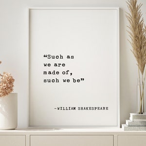 William Shakespeare Zitat gerahmt - Mindset & Meditation Art - Glück, Frieden, Freude - Inspirierte Wanddekoration für Home Office