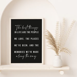 The best things in life, Wood Frame wall art, Inspirational quote, Black Background Positive quotes, Quote print, Best friend gift