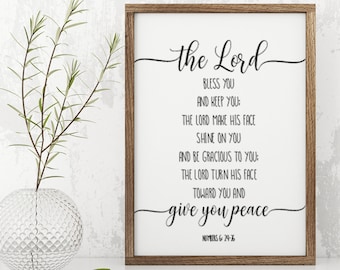 40% OFF May The Lord Bless You And Keep You Sign, Scripture Wall Decor , Christian Wall Decor, Living Room Art, Scripture Numbers 6:24-26