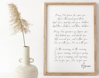 The Blessing Song Kari Jobe, May His Favor Be Upon You, Scripture Song Sign, Christian Wall Art, Scripture Signs, Gift For Christmas