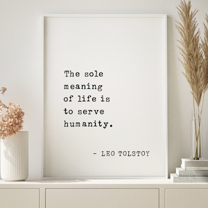 Leo Tolstoy Floating Zitat Art - Serve Humanity Inspirierendes Geschenk für Krankenschwestern, Ärzte Pflegekräfte, Love Support Decor