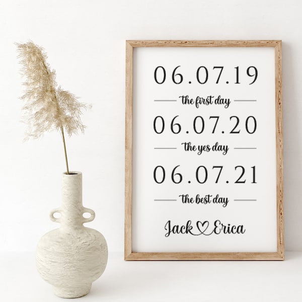 40% OFF First Day Yes Day Best Day Custom Wood Sign, Best Dates Wedding Sign - Wedding Sign - Wedding Decor - Wedding Gift