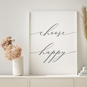 Letrero de madera motivacional Choose Happy / Letrero inspirador, Decoración del hogar estilo granja, Decoración rústica del hogar, Regalo motivacional, Decoración edificante