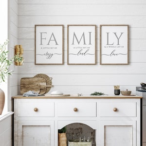 Impresión de familia un poco loca, juego de 3, decoración del hogar, citas familiares, letreros de decoración del hogar, arte de pared para sala de estar