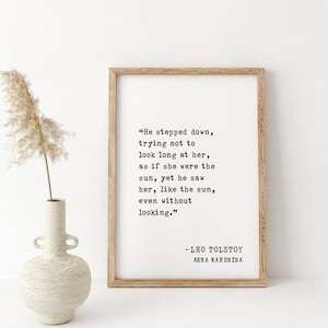 Anna Karenina Zitat Druck | Leo Tolstoi Kunst | Literarische Wanddeko | Inspirierendes Zitat | Haus & Büro Dekor