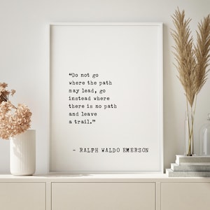 Ralph Waldo Emerson Zitat Kunst - "Inspirierende Floating-Wanddekoration für Zuhause & im Büro