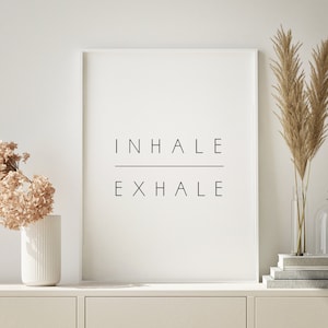 Inhale Exhale Holz Wand Dekor | Extra Große Holz Schilder | Schlafzimmer Wandkunst | Wohnkultur | Schlafzimmer Dekor | Landhausstil