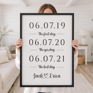 Personalisiertes Datum Holzschild für Hochzeit, Hochzeitstag