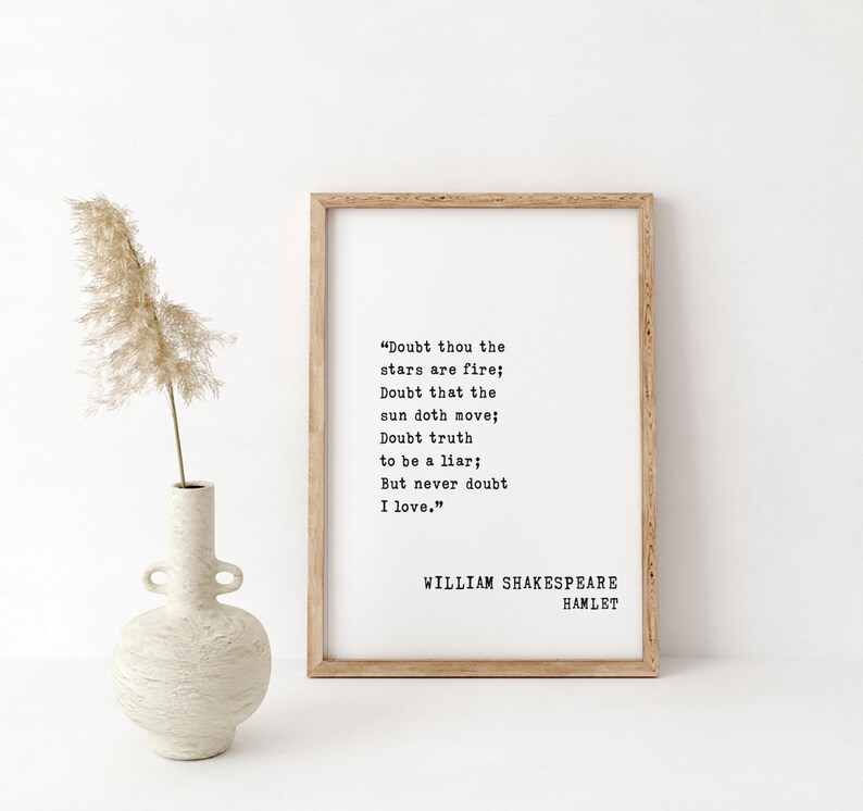 Hamlet Quote Art Print - "doubt Thou the Stars Are Fire" - Shakespeare ...
