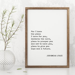 Letrero de las Escrituras, Porque yo sé los planes que tengo para vosotros, letrero de Jeremías 29:11, Letrero de madera, Decoración de pared con las Escrituras, Letrero con versículos bíblicos
