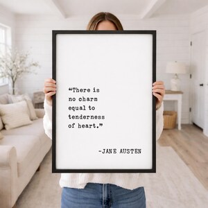 There Is No Charm Equal To Tenderness Of Heart, Jane Austen Emma Quote Framed Wood Sign, Kindness Wall Art, Nursery Decor, Gift for Mom