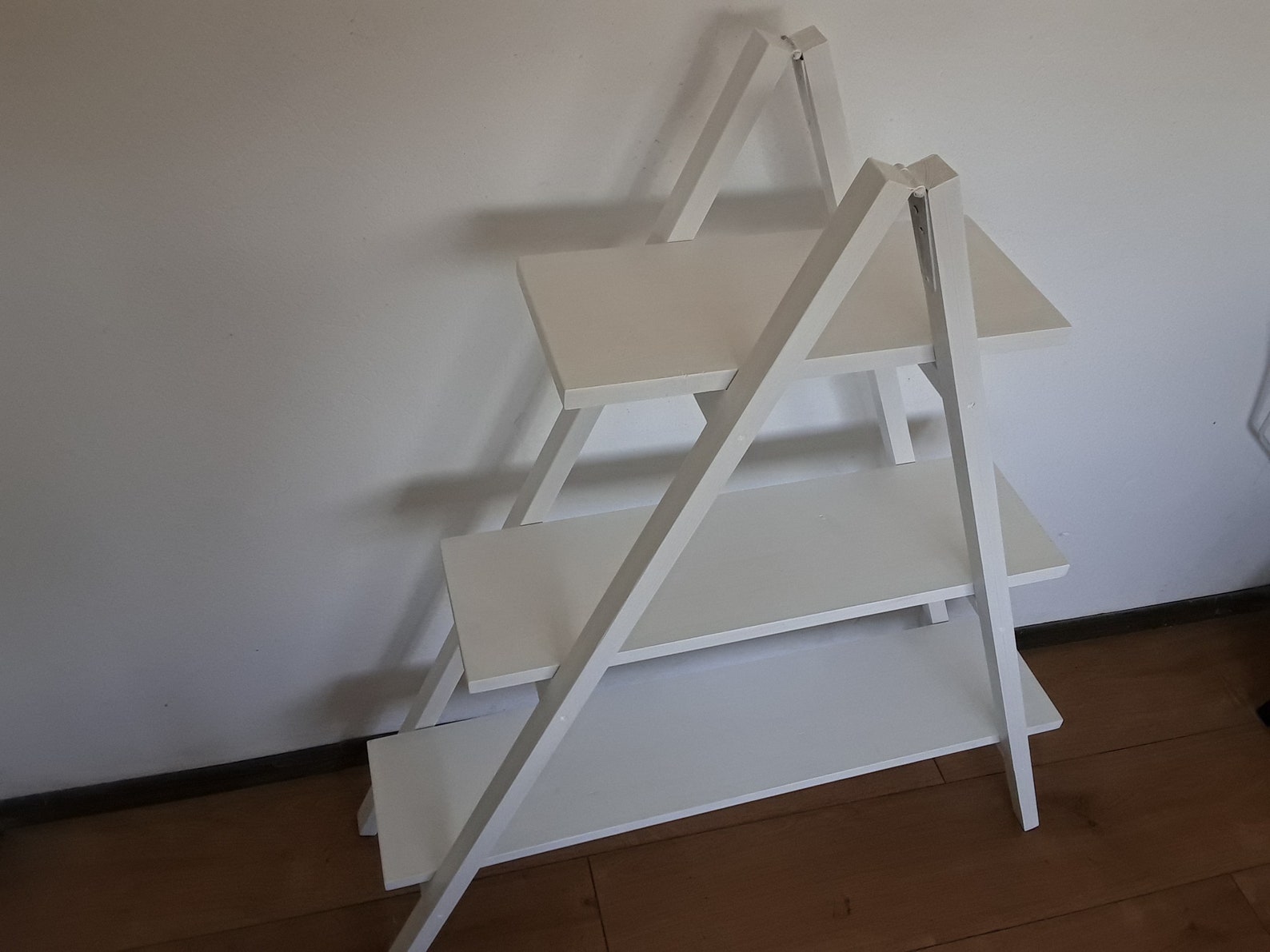 40 OFF Rustic Cascade Ladder Shelf 3 Tier Bookcase Wooden Etsy