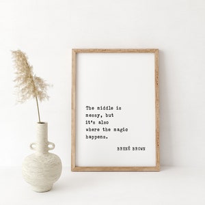 Brene Brown Zitat - Inspirierende Wandkunst für Frauen, motivierende Bürodekoration & Ermutigungsgeschenk, inspirierendes Poster