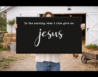 Christian Wall Art, Handcrafted "Give Me Jesus" Sign, Above Bed Decor