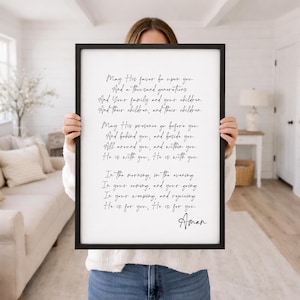 A Canção da Bênção de Kari Jobe, Que Sua Graça Esteja Sobre Você, Placa com Canção Bíblica, Arte de Parede Cristã, Placas com Versículos Bíblicos, Presente de Natal