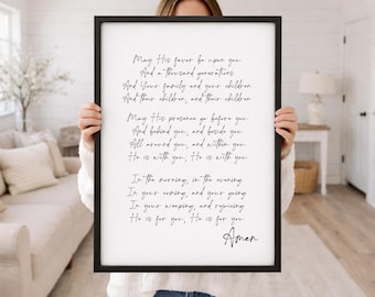 The Blessing Song Kari Jobe, May His Favor Be Upon You, Scripture Song Sign, Christian Wall Art, Scripture Signs, Gift For Christmas