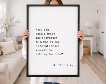Goethe Quote Wall Art Everything is Hard Philosophy Quote Motivational
