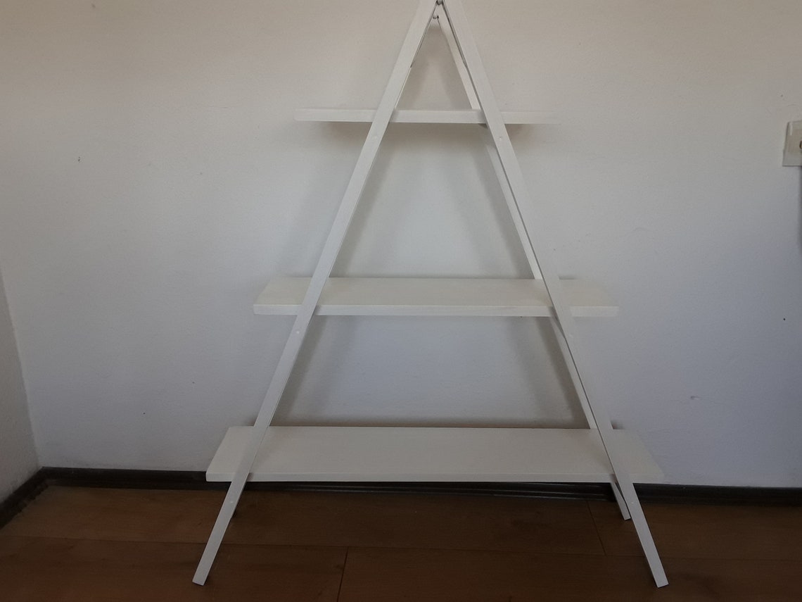 40 OFF Rustic Cascade Ladder Shelf 3 Tier Bookcase Wooden Etsy