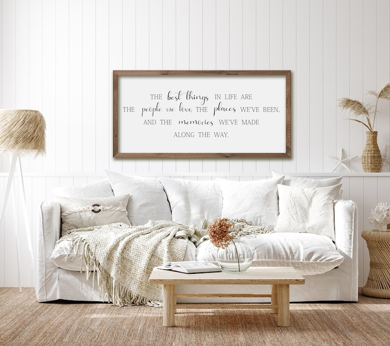 The best things in life, Farmhouse wall art, Inspirational Famly quote, Positive quotes, Quote print, Best friend gift, Gift for Christmas image 2