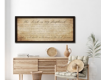 Letrero de madera del Salmo 23, El Señor es mi pastor, decoración cristiana rústica