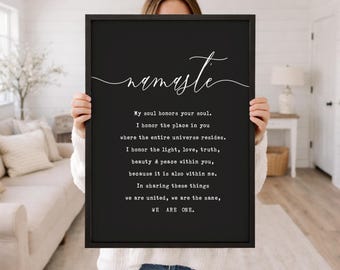 Namaste Definition black background Wood Sign, Yoga Meditation Wall Art